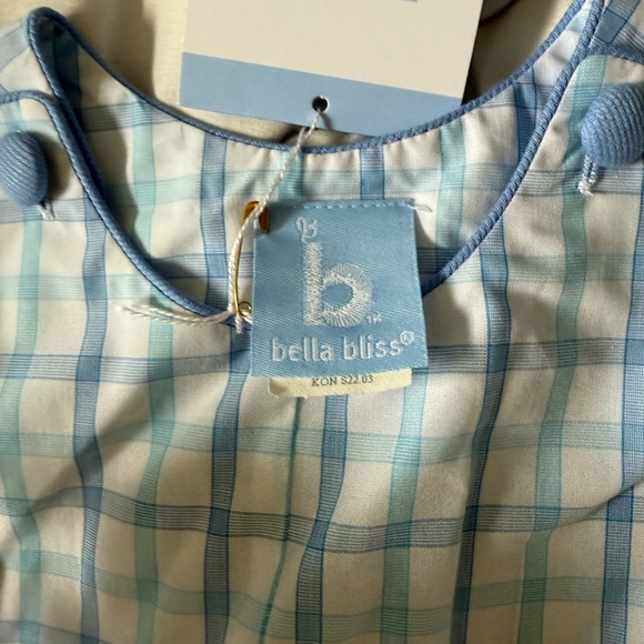 Bella Bliss Pastel Blue and White Plaid Romper - Picture 2 of 5